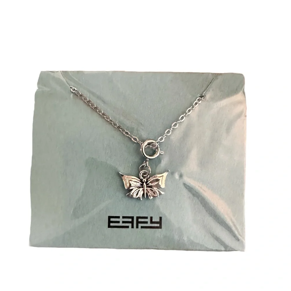 EFFY butterfly 18” silver chain pendant